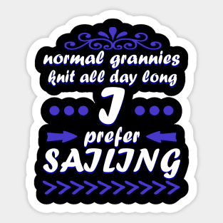 Sailing Grandma Sailboat Captain Gift Sticker